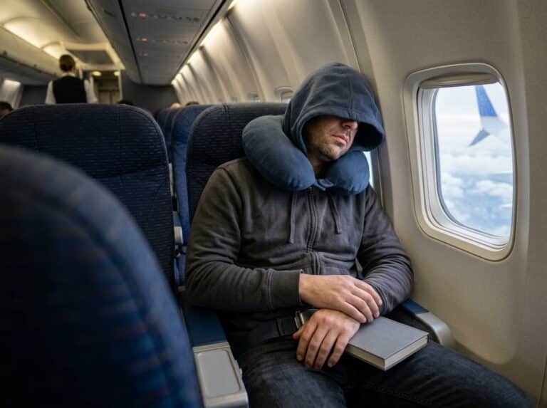 cheap hooded pillow for planes